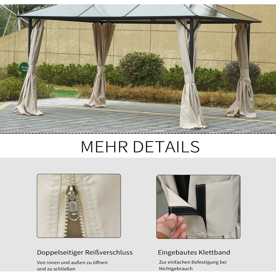 Outsunny Seitenwände mit Klettverschluss beige