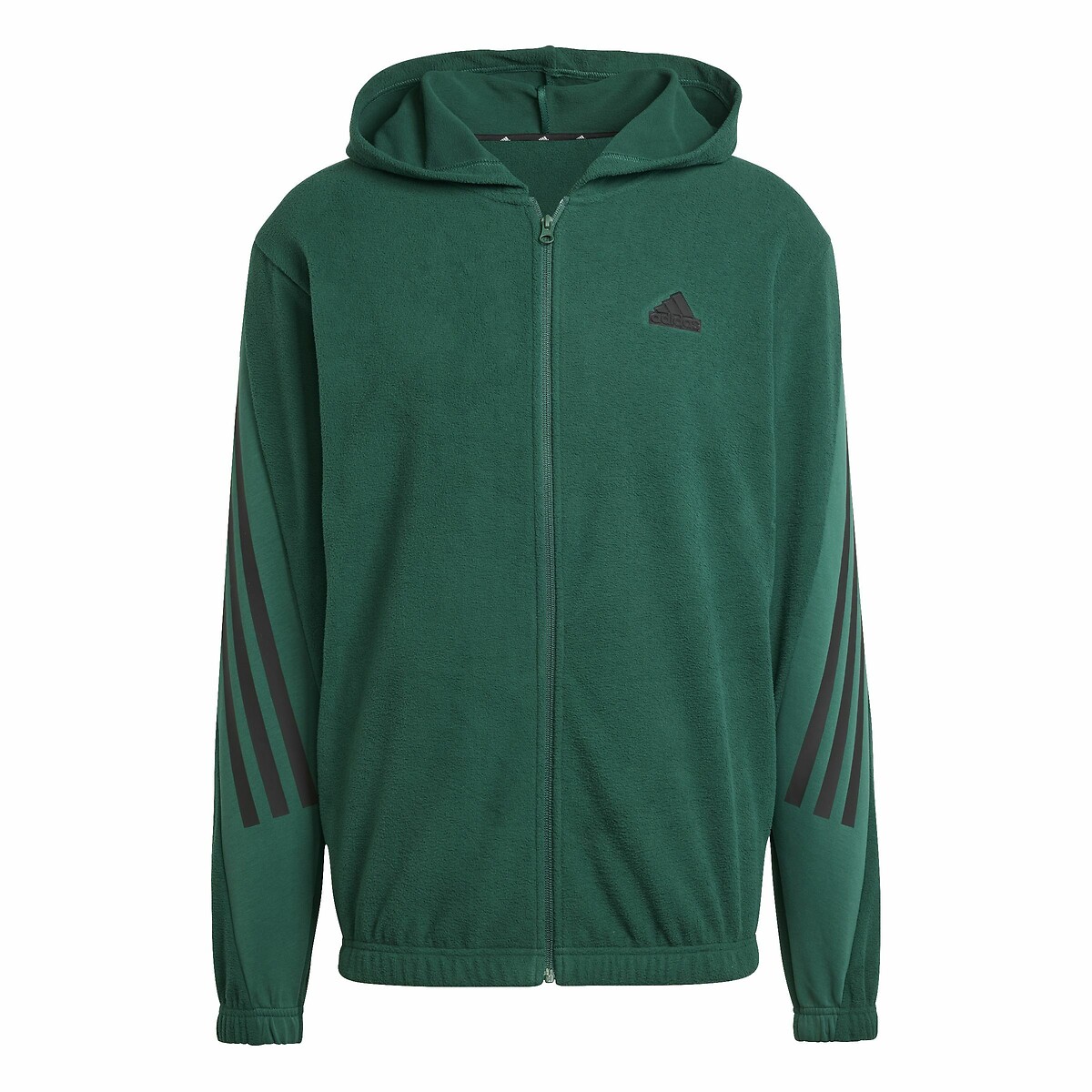 ADIDAS ROUPAS ESPORTIVAS<br>Moletom com zíper em fleece com 3 listras