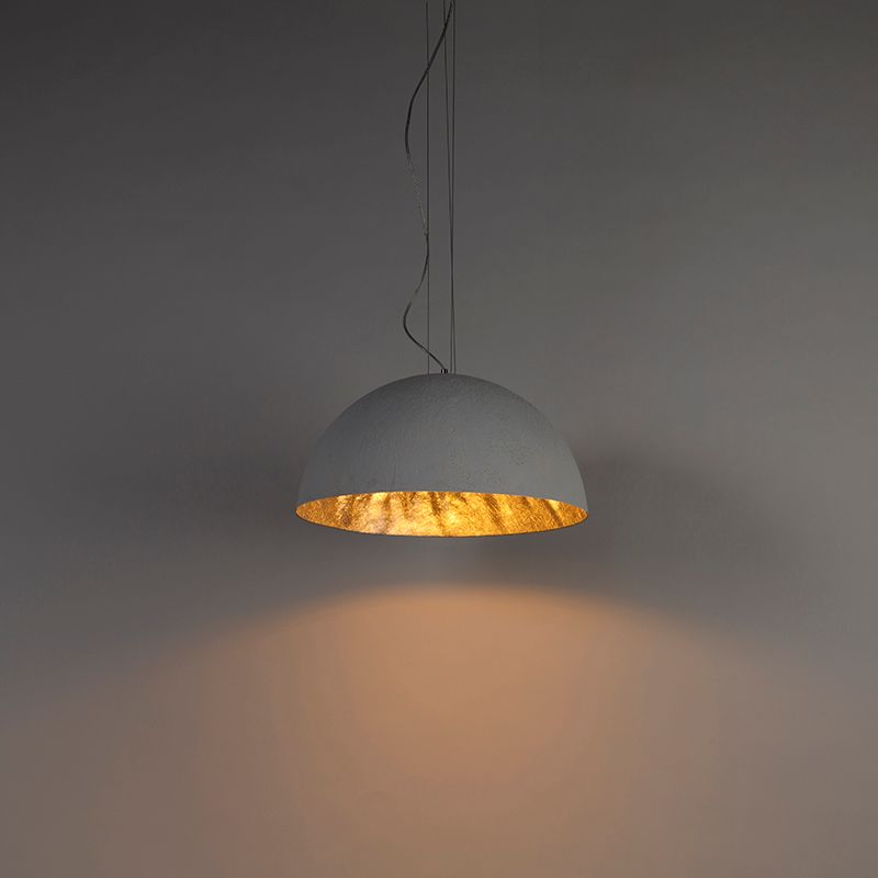 Moderne hanglamp wit met zilver 50cm - Magna
