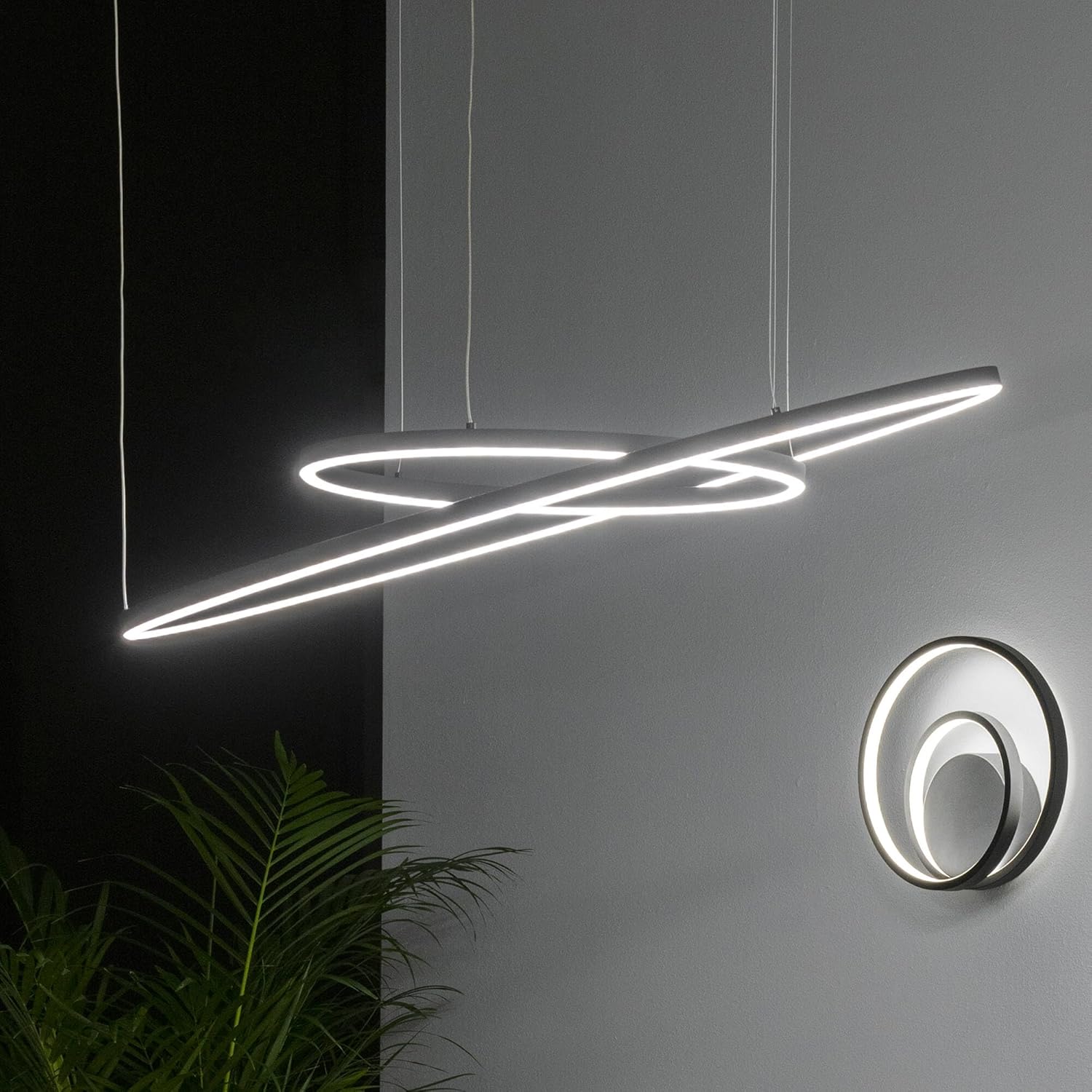 Ideal Lux ORACLE Ringintegrierte LED-Pendel-Deckenleuchte Schwarz 150cm 3000K