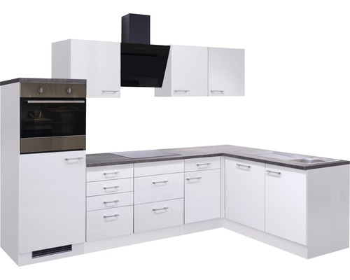 Flex Well hoekkeuken met apparatuur Lucca 280 cm wit mat gedemonteerde variant omkeerbaar 00011229