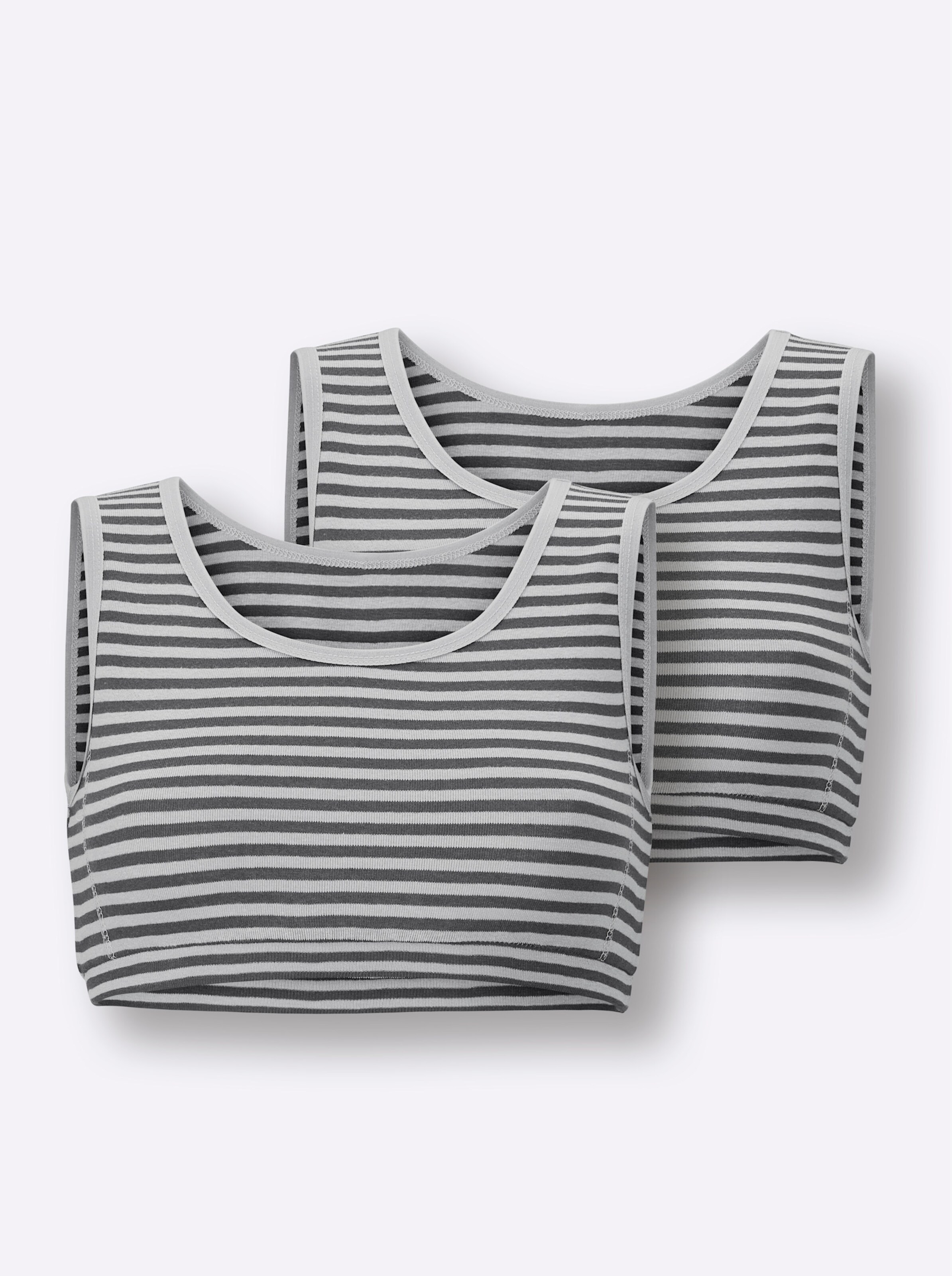 wäschepur Bustier in anthrazit-geringelt