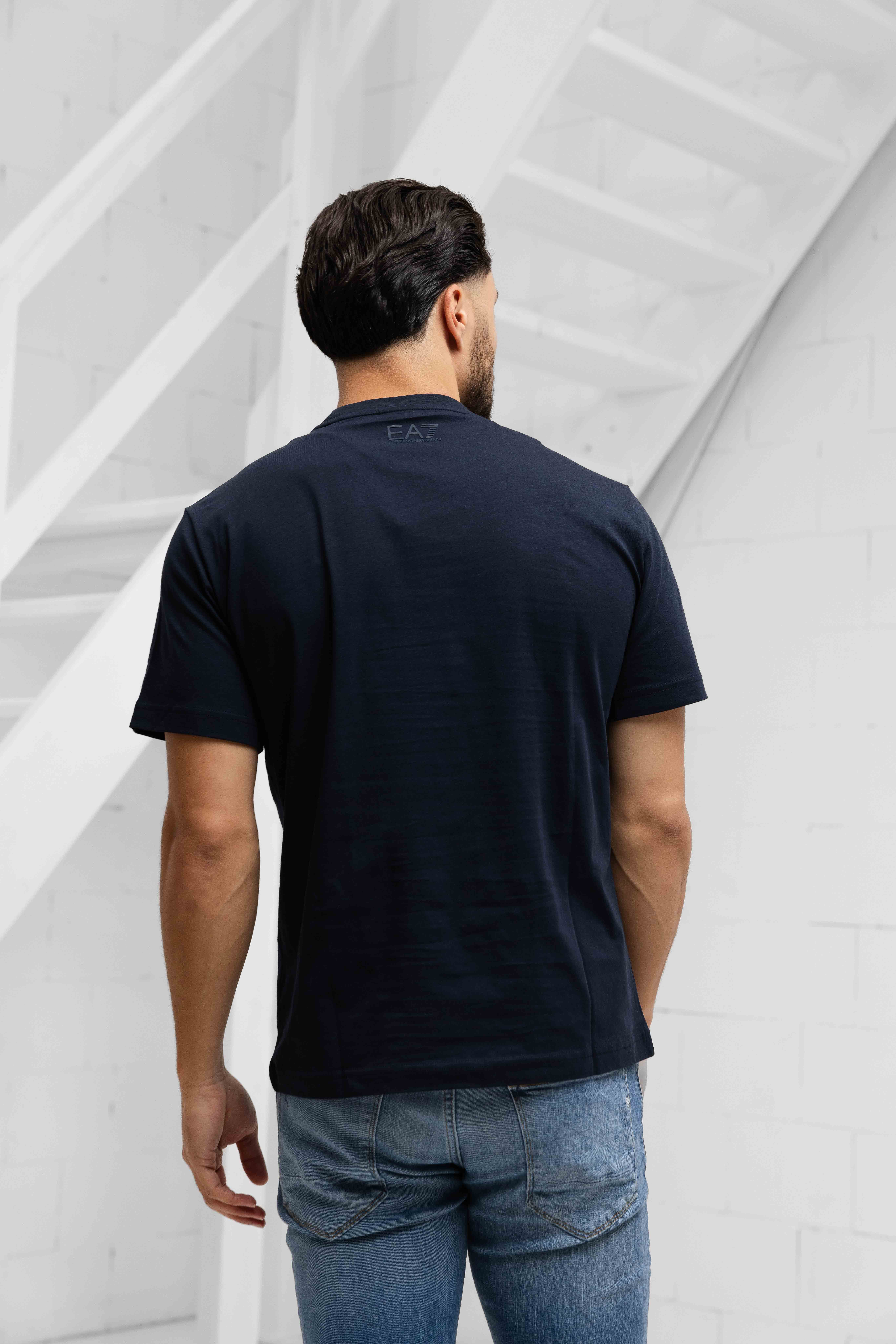 EA7 Emporio Armani 7M000163 T-Shirt Heren Donkerblauw/Groen