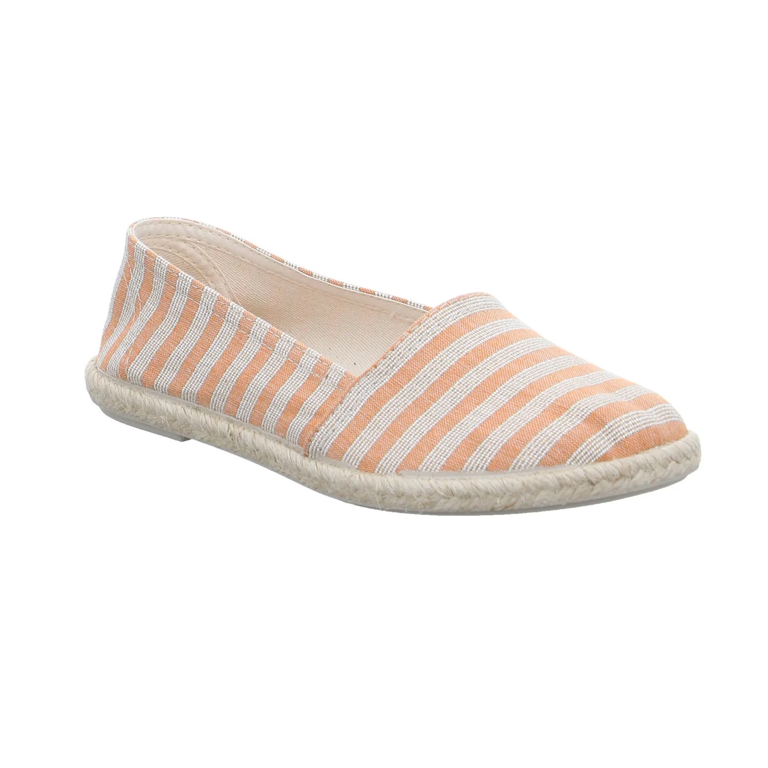 SCHUHENGEL Espadrille Orange Textil  mit Lederdecksohle