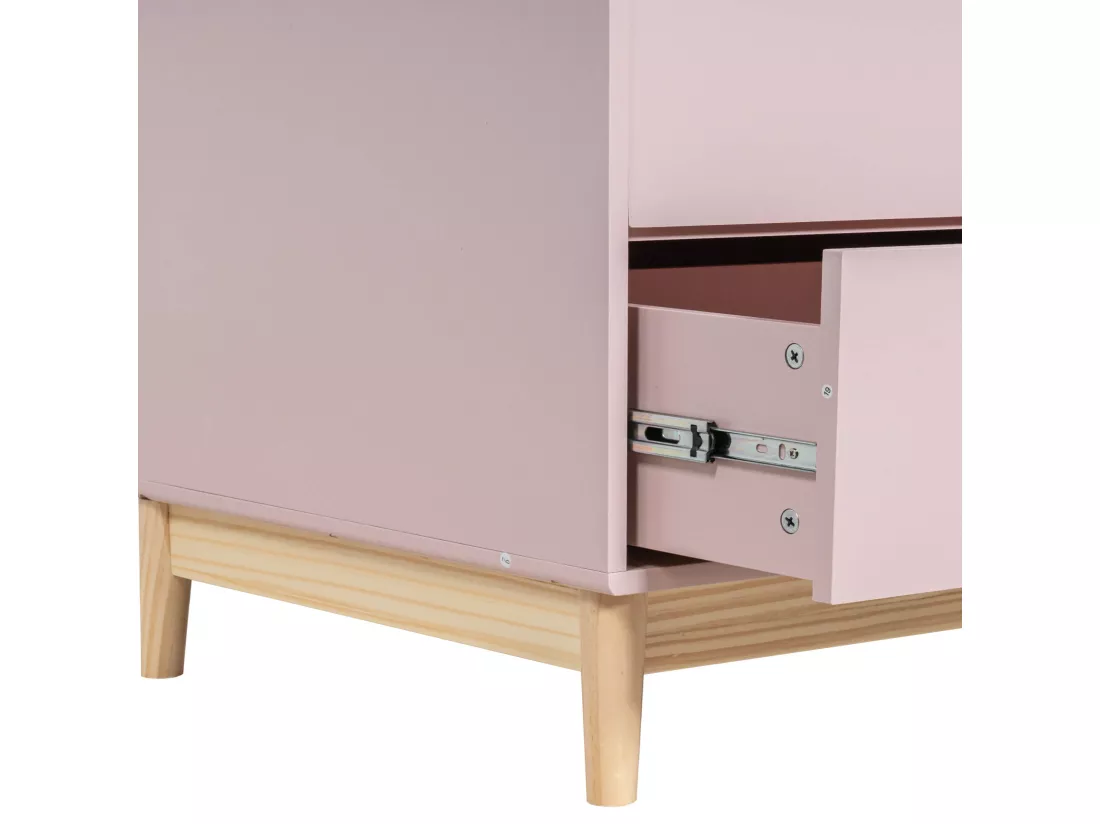Armoire Mobili Rebecca Amchor 175x80x55 MDF Pin Rose Marron Scandinave À Monter
