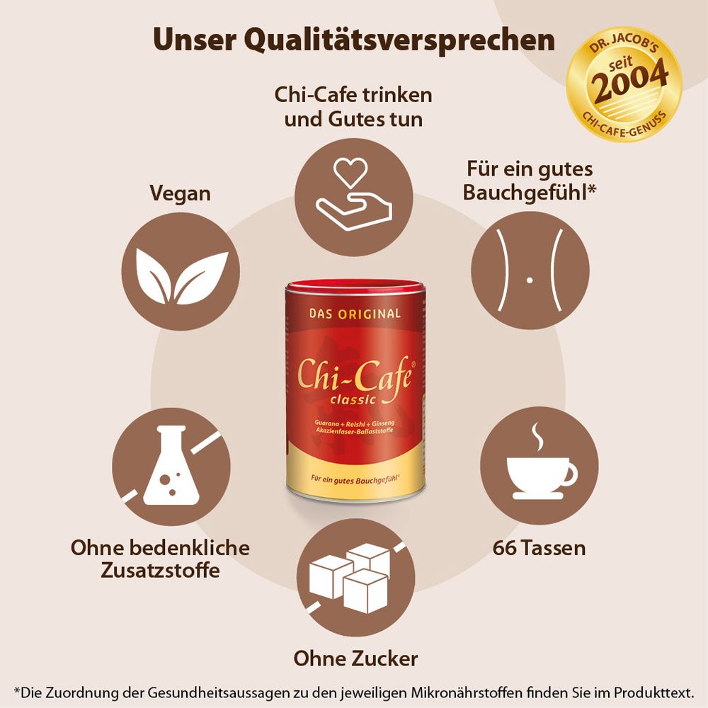 Chi-Cafe classic Wellness Kaffee mit Akazienfaser Guarana Reishi-Pilz Ginseng