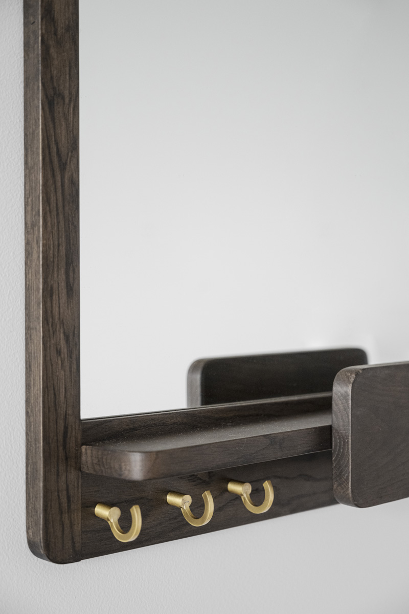 Wandspiegel Inverness donker eiken Inverness houten wandspiegel donker eiken - 60 x 45 cm