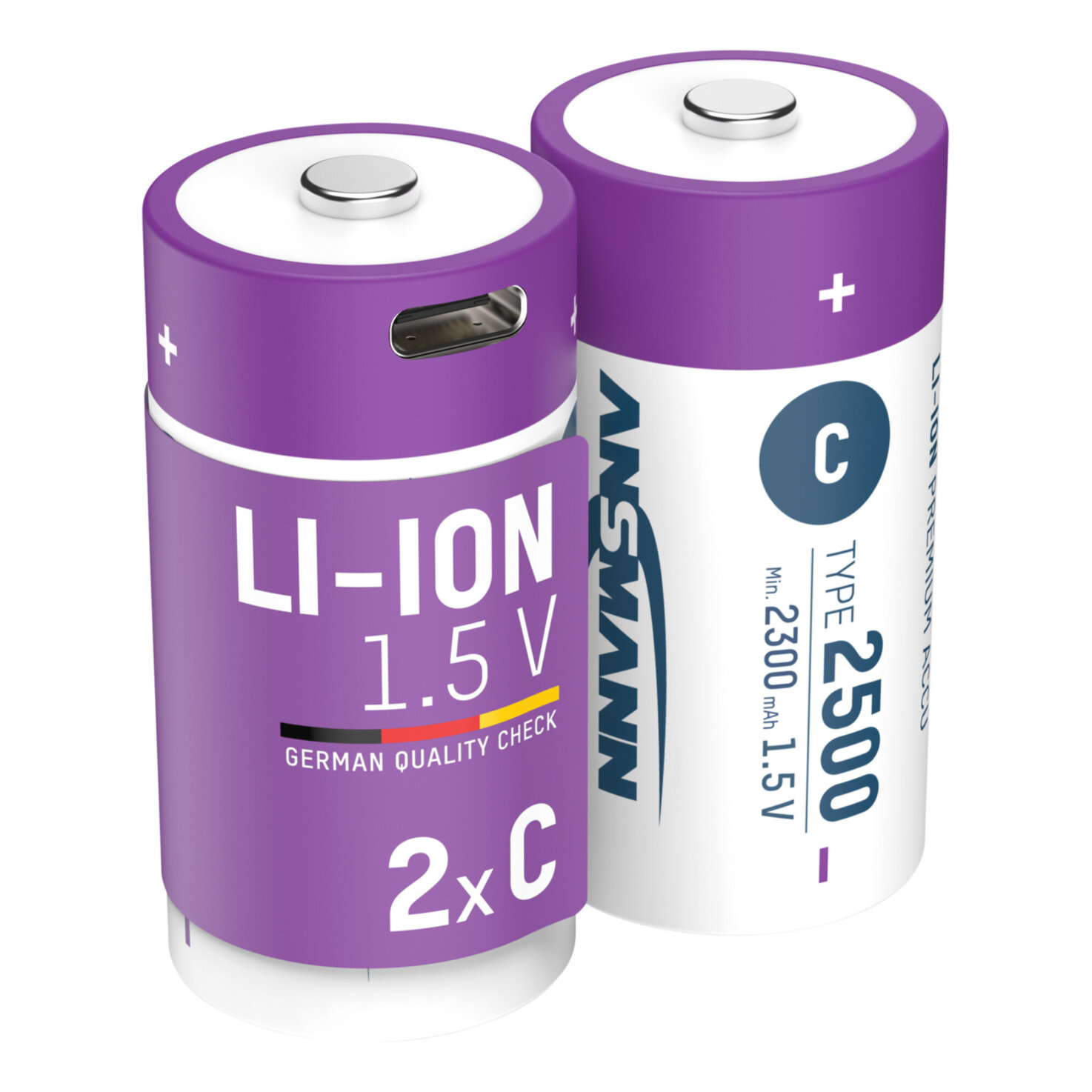 Ansmann Li-Ion Akku LR14 2 Stück USB-C