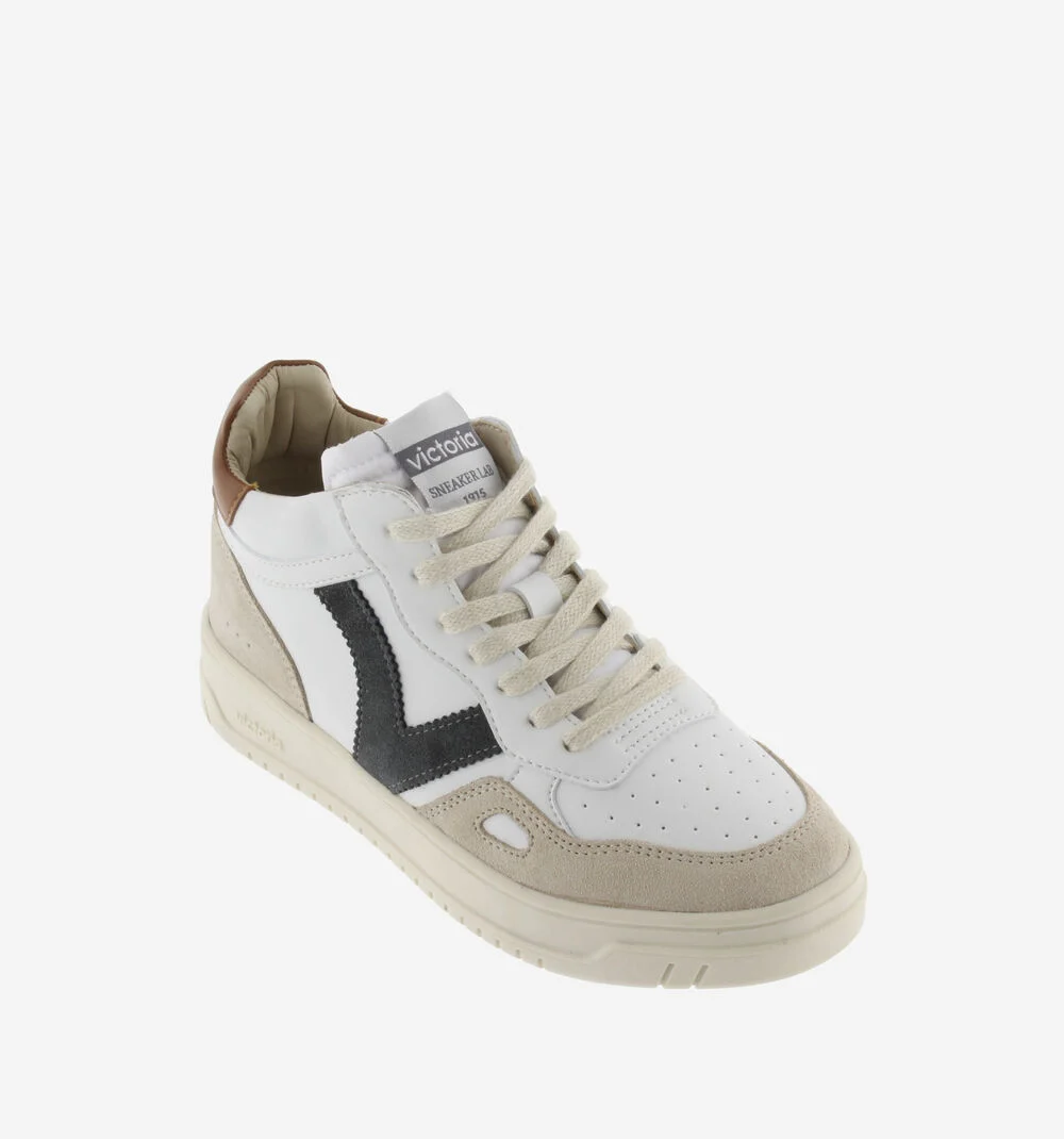 SEUL BOTTINE EFFET CUIR & CUIR FENDU Bottines unisexes semelle beige CUERO