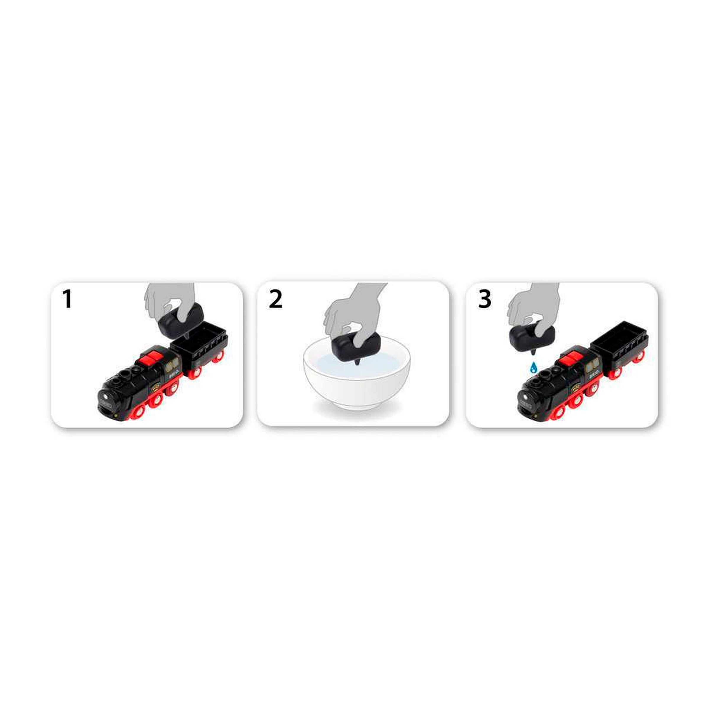 BRIO Batterie-Dampflok mit Wassertank