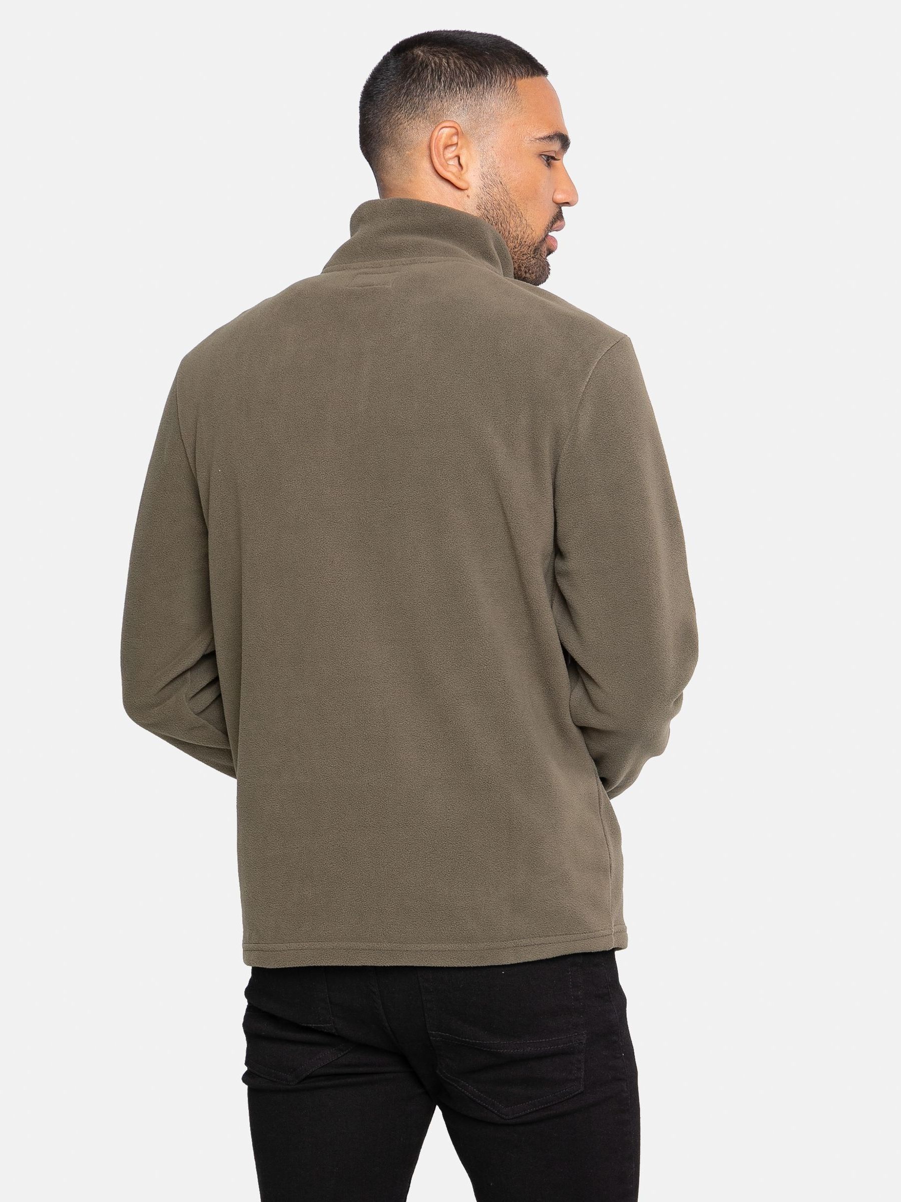 Groen - Threadbare fleece sweatshirt met korte rits