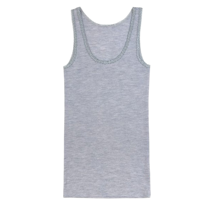 Women Top Merino GRAND COMBIN Platinum Grey