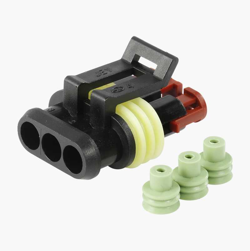 Hylsekontakter, 3 stift, 10 stk.