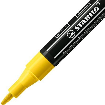 STABILO FREE Acrylic markeerstift 5 stuk(s) Zwart, Blauw, Karmijn, Turkoois, Geel