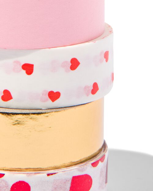 4 washi tapes 5mx1.5cm coeurs