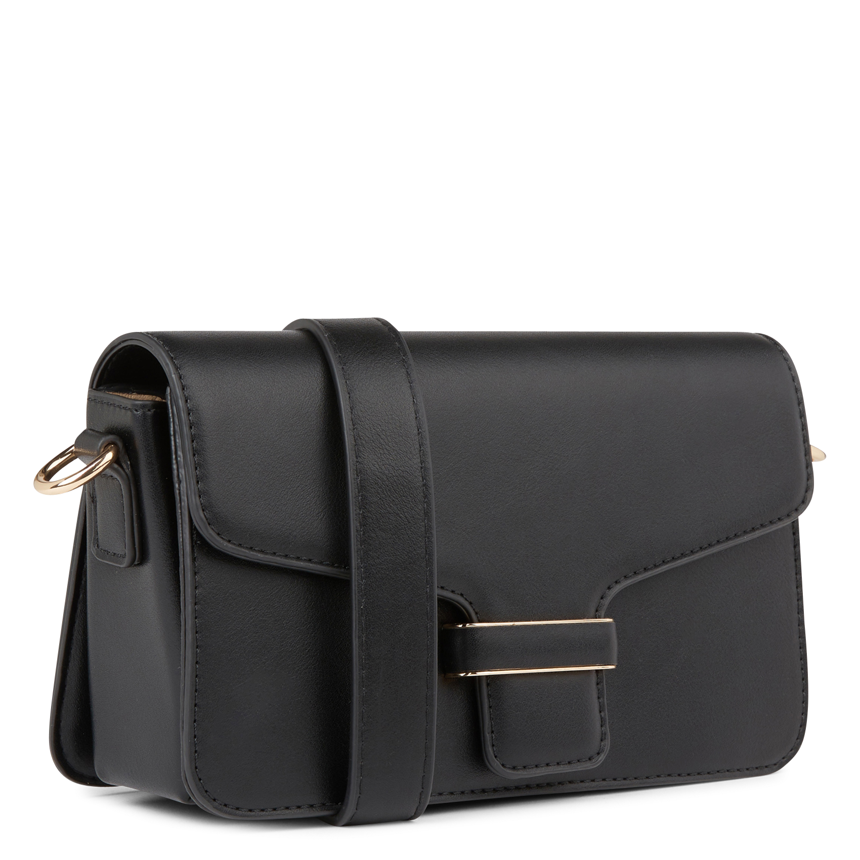 Sac bandoulière effet cuir | Noir