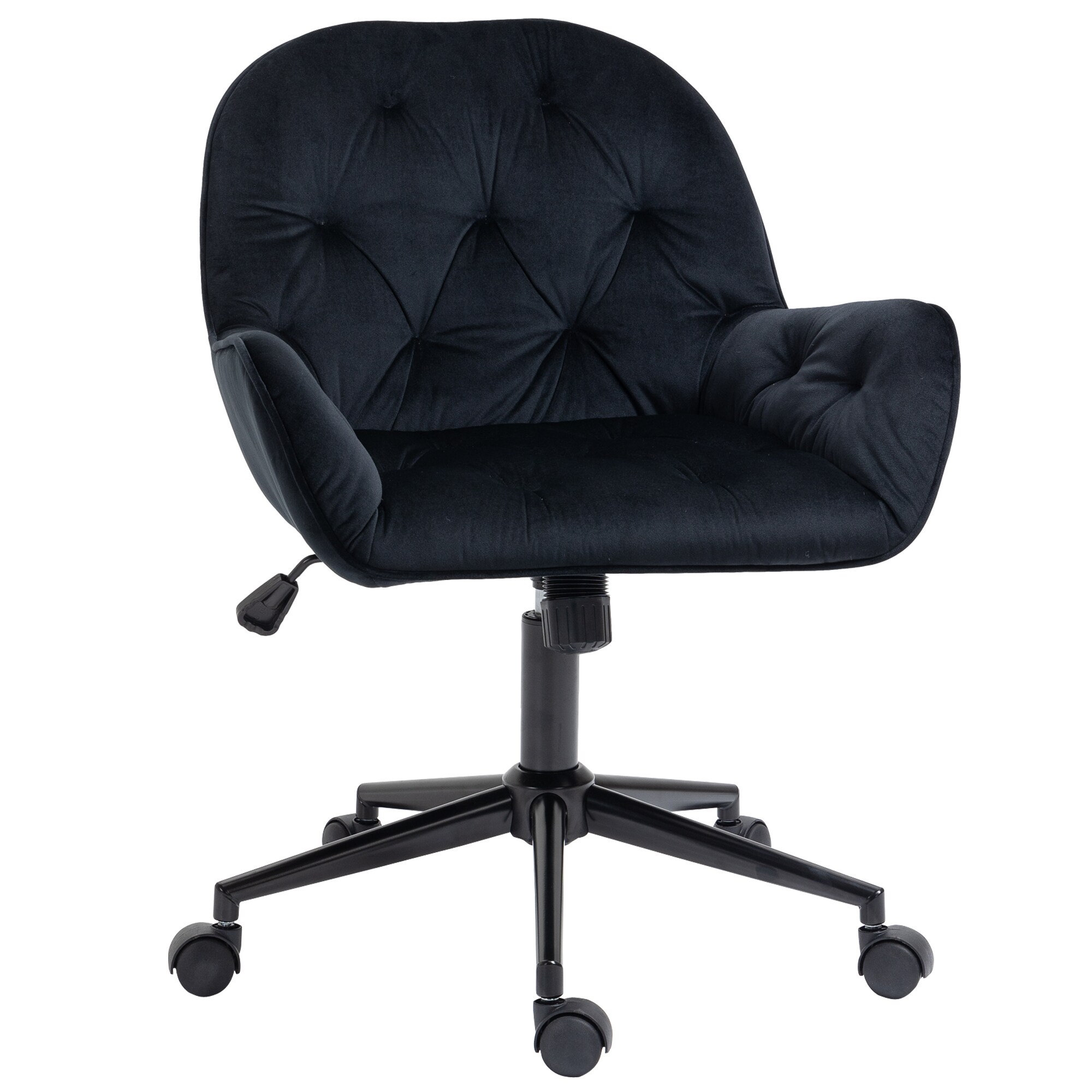 Vinsetto Bürostuhl mit Wippfunktion und 5 Kreuzfuß schwarz 60B x 61T x 91H cm