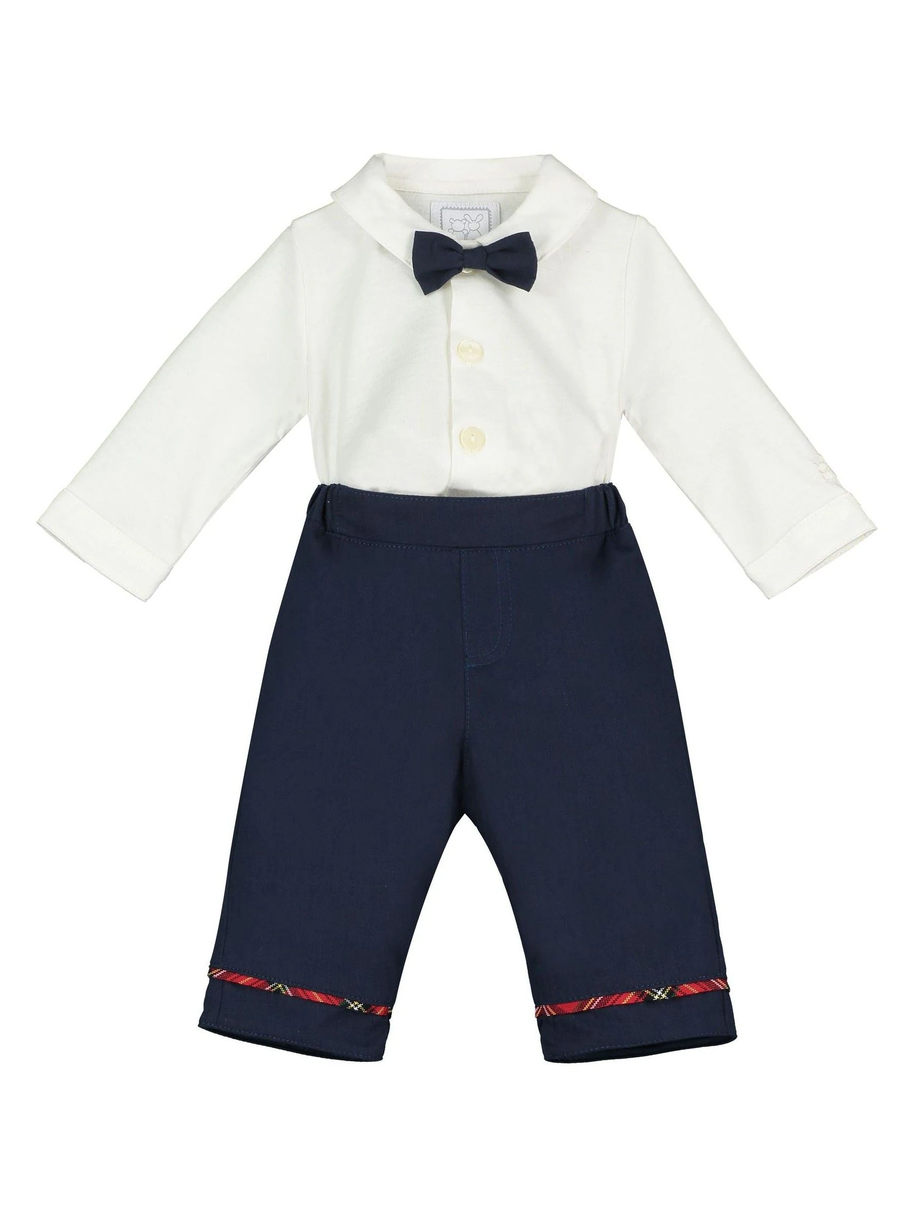 Emile Et Rose kerstoverhemd, broek en gilet met Schotse ruit van 100% katoen