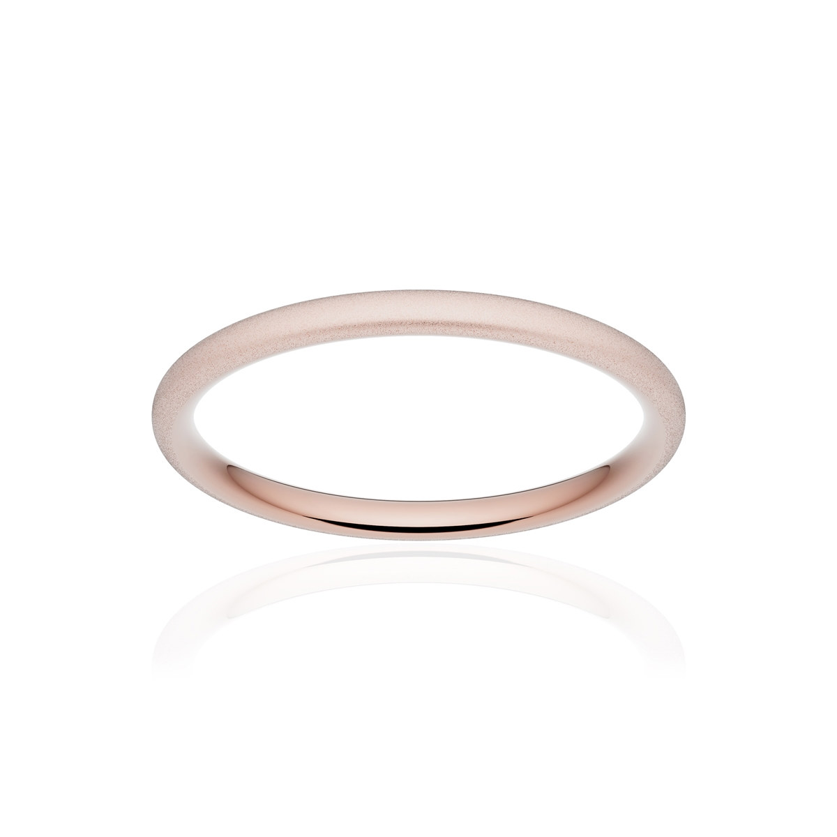 Alliance or 750 rose sablé ruban confort 2mm