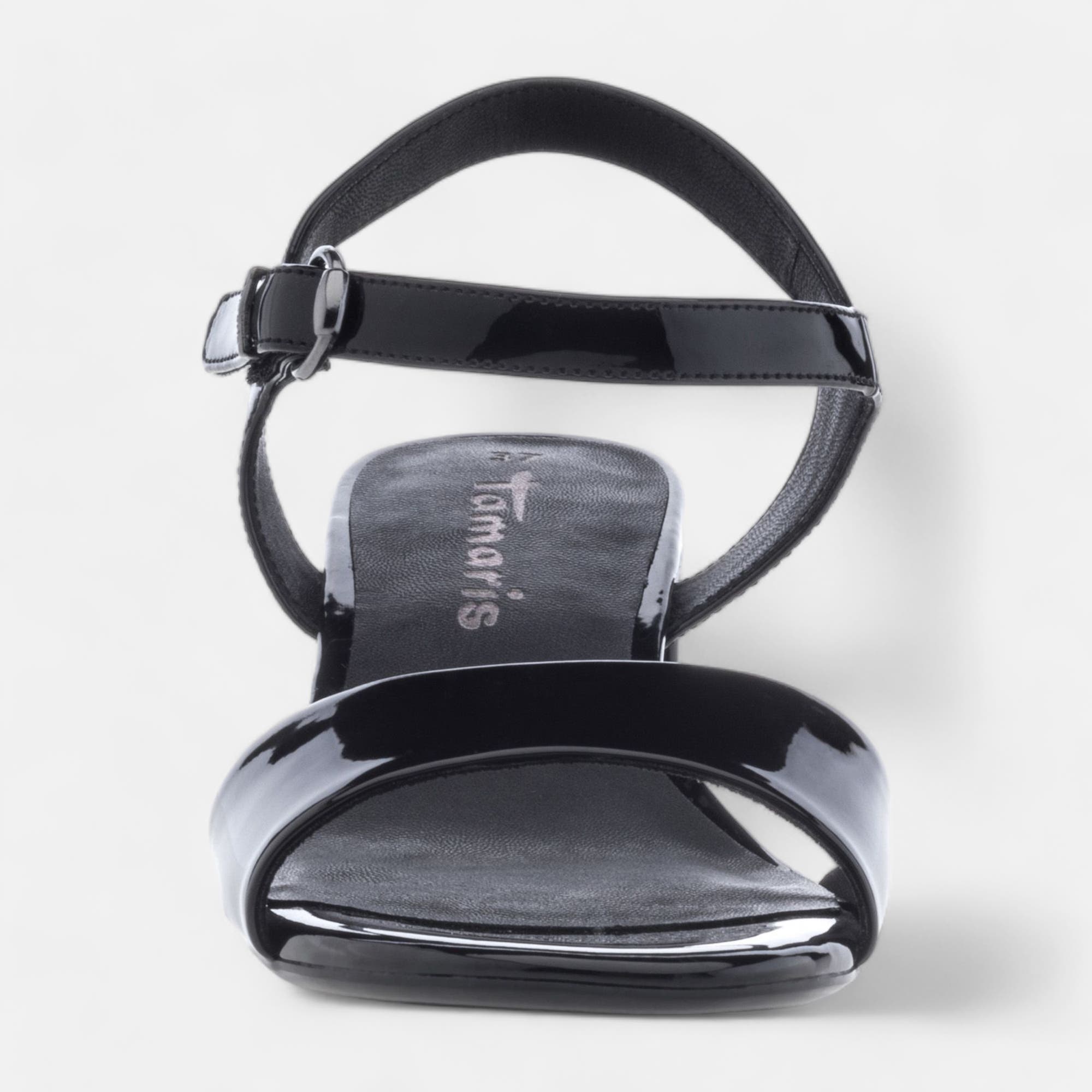 Nu-pieds Femme noir vernis