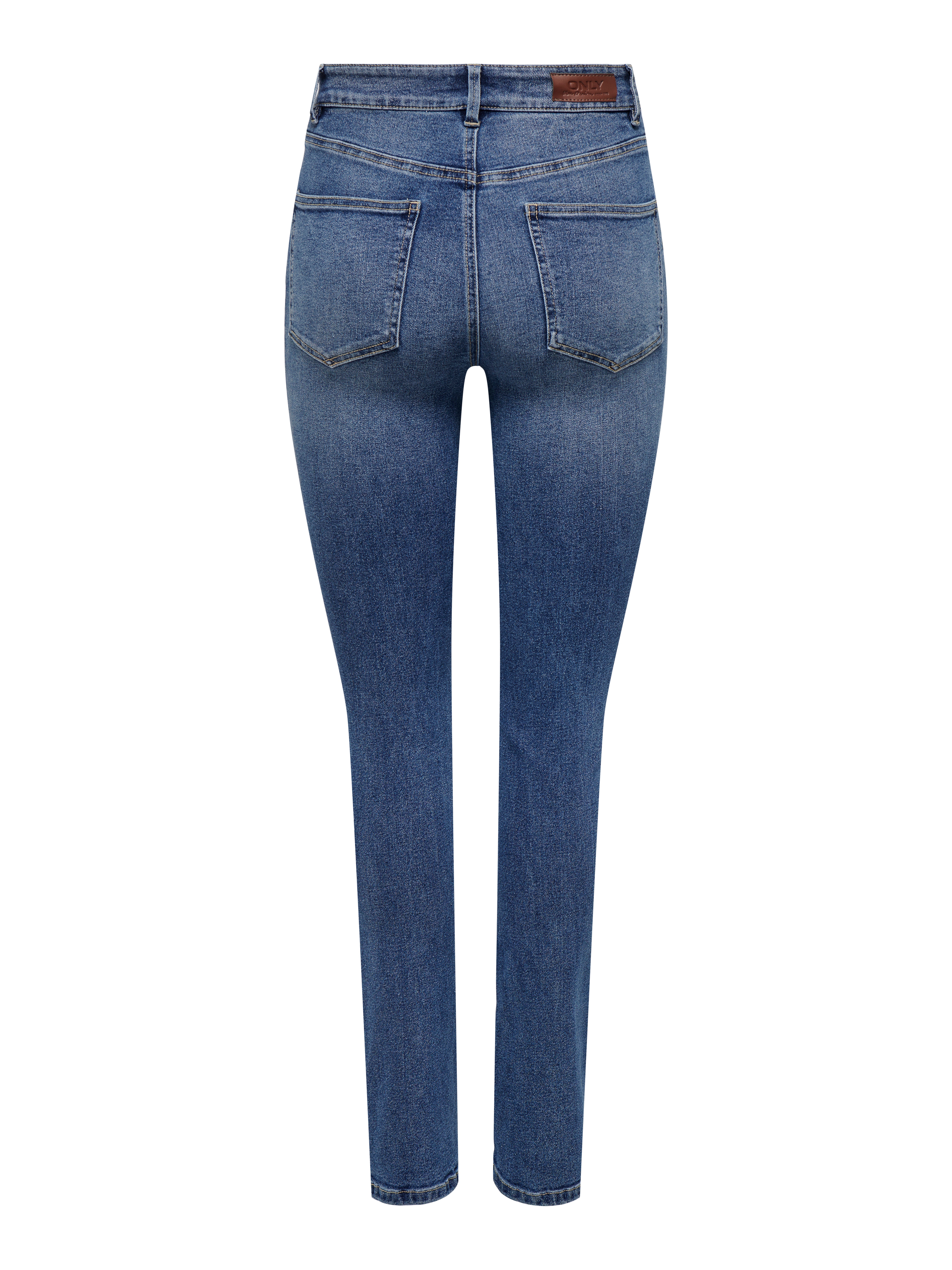 ONLWILLOW Hohe Taille Slim Fit Jeans Dark Medium Blue Denim