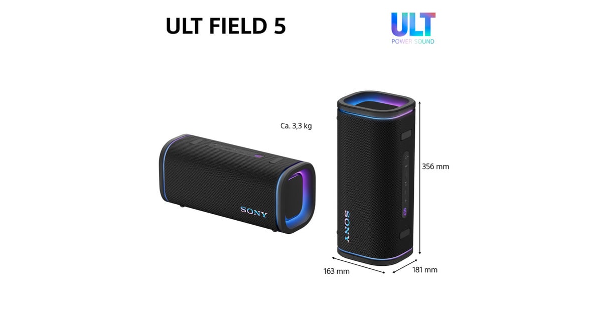 SonyULT FIELD 5 draadloze draagbare speaker luidspreker  (Zwart, Bluetooth 5.3)