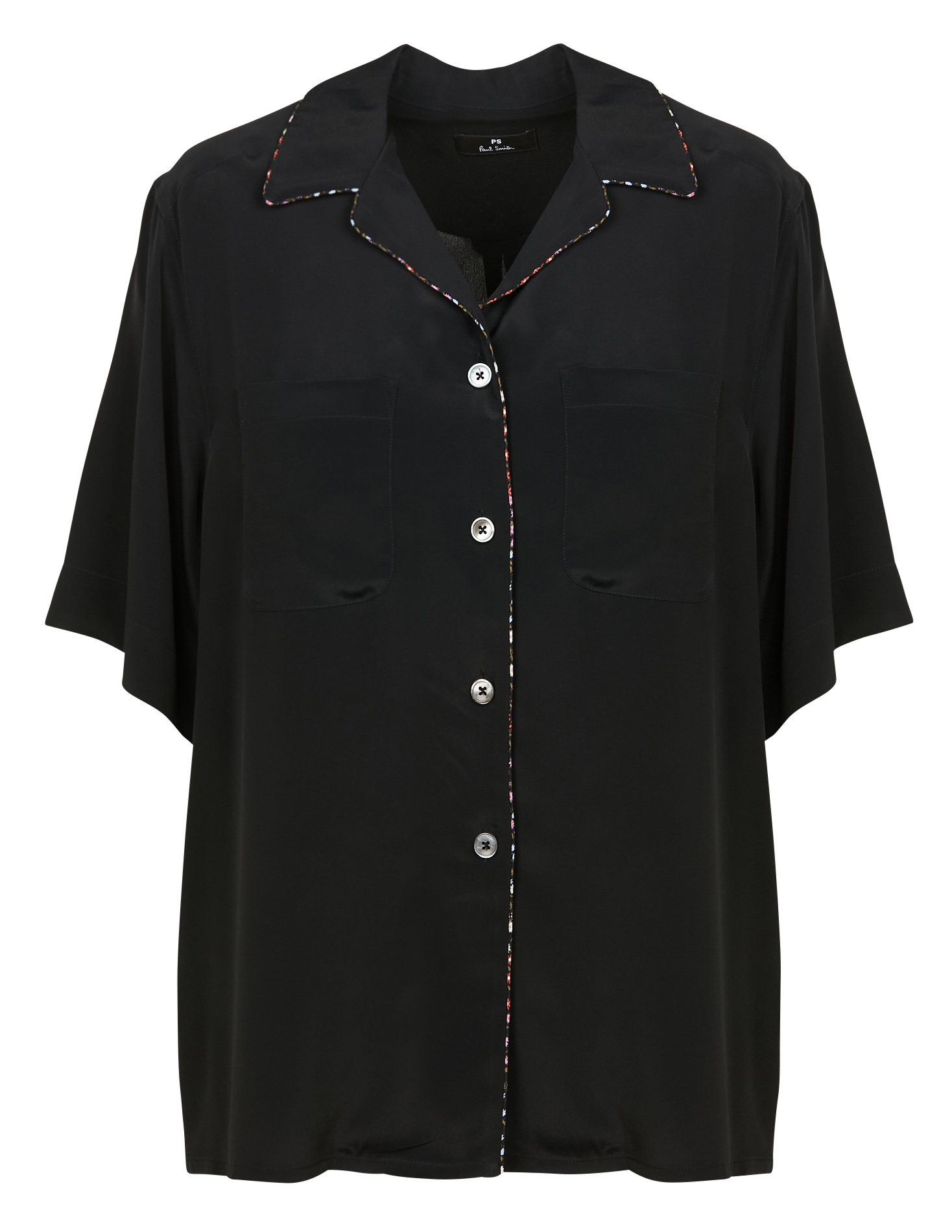 Chemise col tailleur| Noir