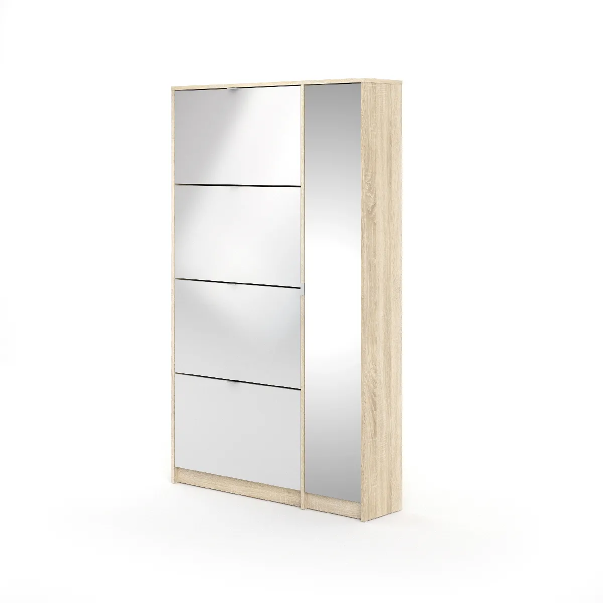 Alter Meuble à chaussures 4 portes avec miroir chêne