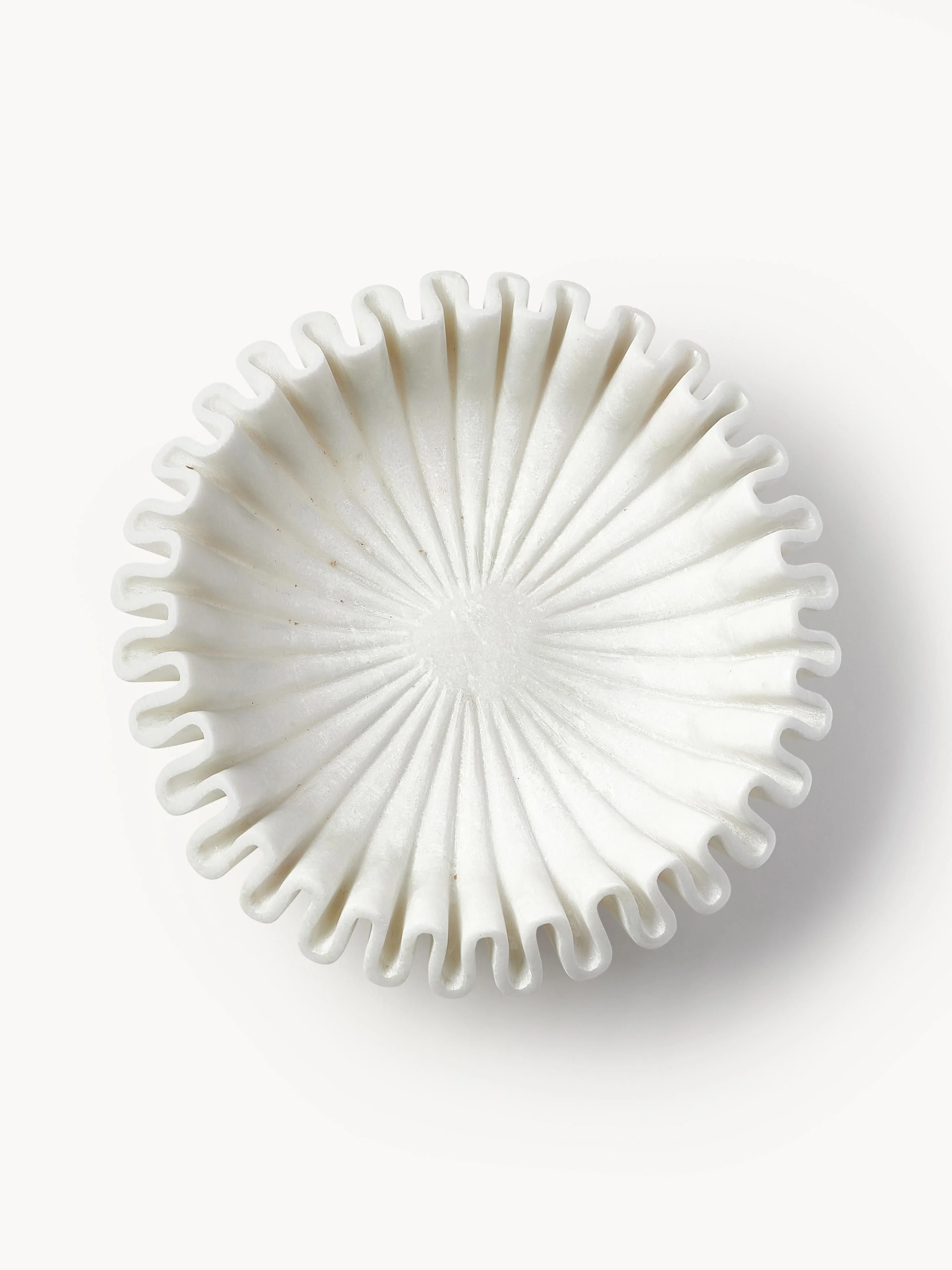 Handgemaakte decoratieve schaal Santorini van marmer, Ø 31 cm