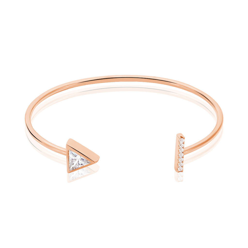 Bracelet Jonc Smita Argent Rose Oxyde De Zirconium