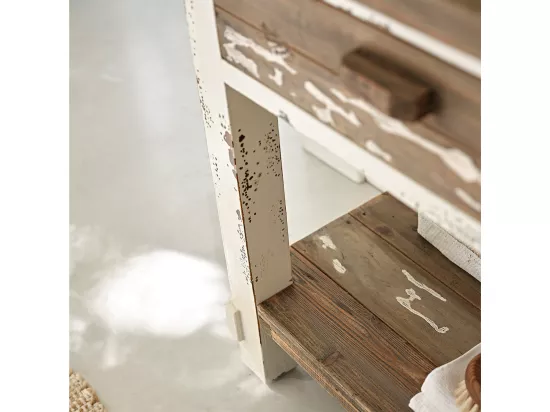 Meuble de salle de bain en bois recyclé 80 cm