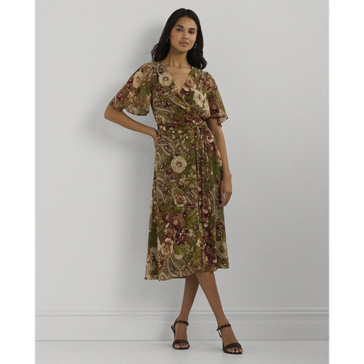 Lauren Ralph Lauren POLY CRINKLE GGT 58-DRESS Olive multi