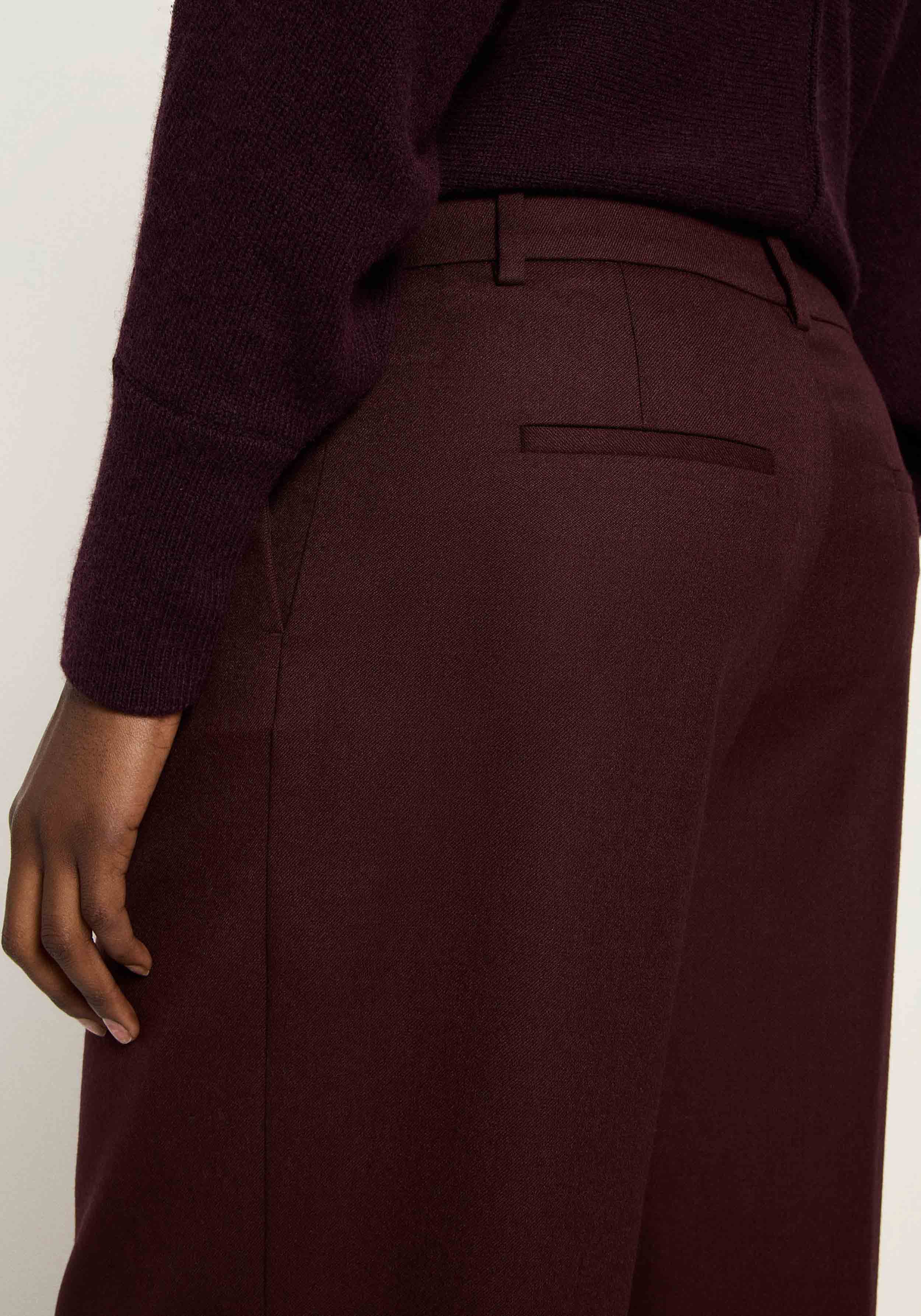 Lanius Hose mit Bundfalte Bordeaux