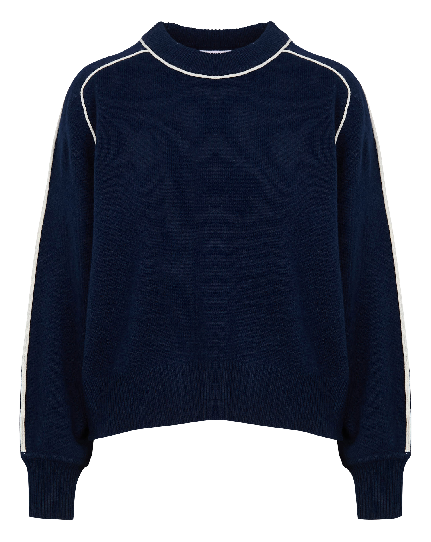 GABBY - Pull droit col rond en laine mélangée | Bleu
