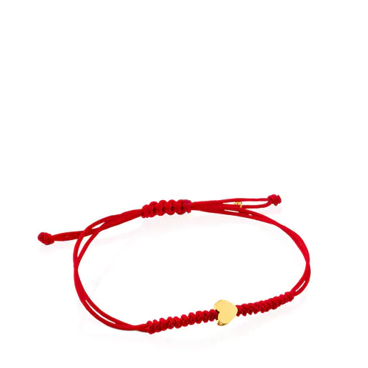 Pulsera corazón de cordón en color rojo y oro Sweet Dolls XXS