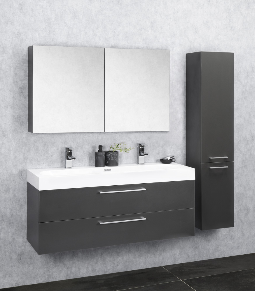 Differnz Somero spiegelkast 100cm antraciet