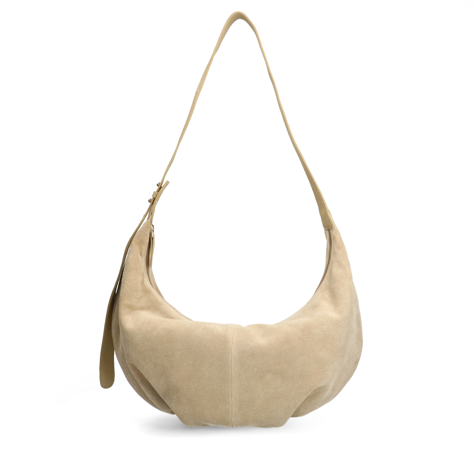 Beige suède schoudertas