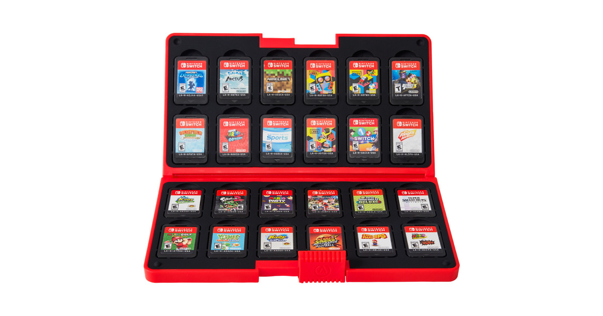 PowerAGame Card Case XL for Nintendo Switch - Heroes vs. Villains opslag  (Rood)