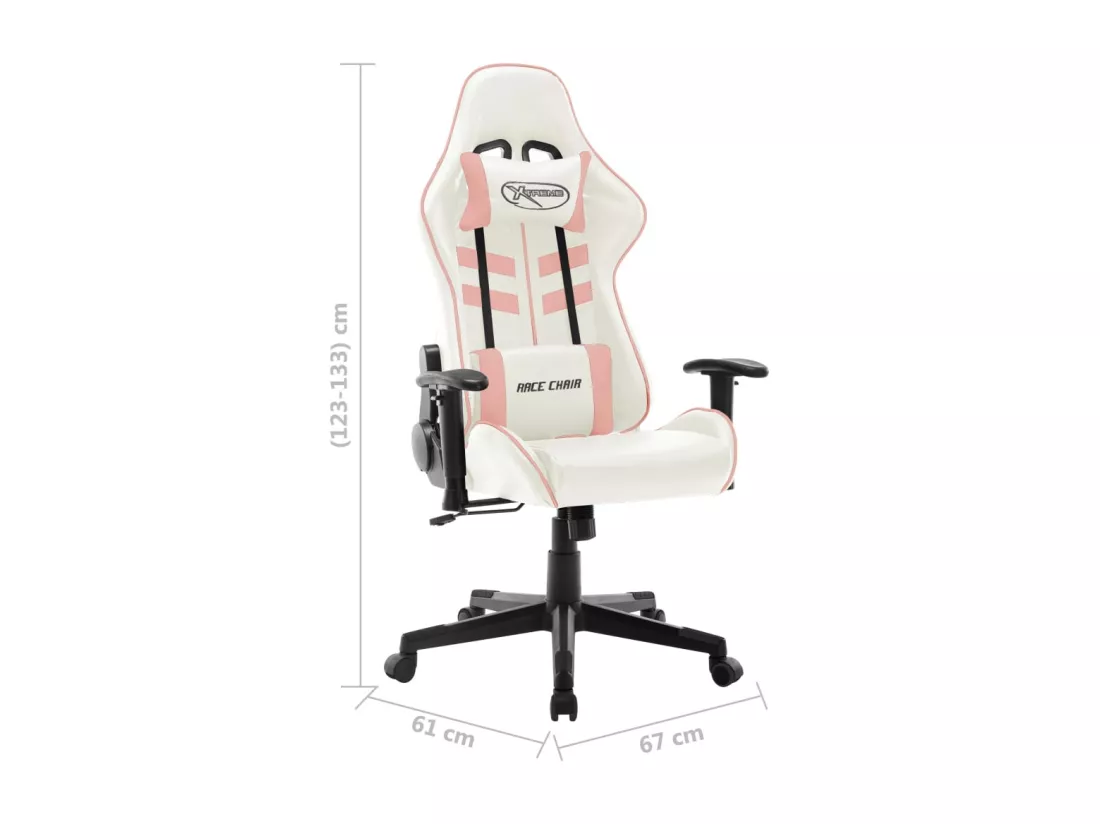 Chaise de jeu Blanc et rose Cuir artificiel