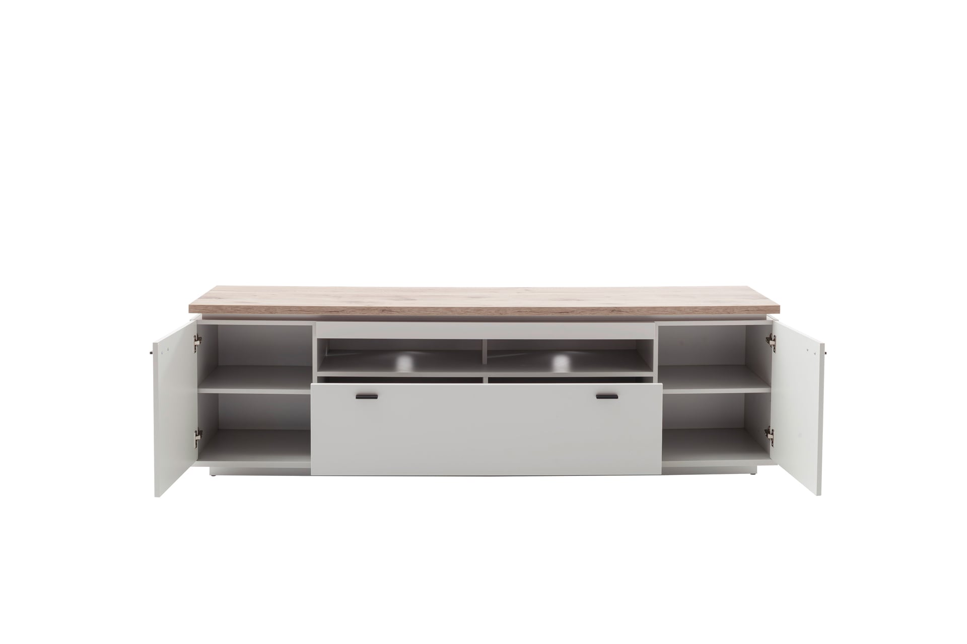 CASAVANTI Lowboard AMANTEA 210x64 cm Weiß / Viking Oak