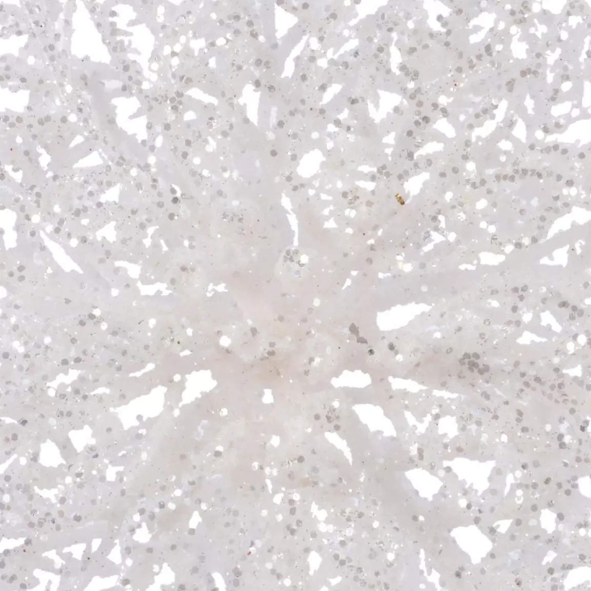 Poinsettia de Noël paillettes sur clip (D23 cm) Blanc