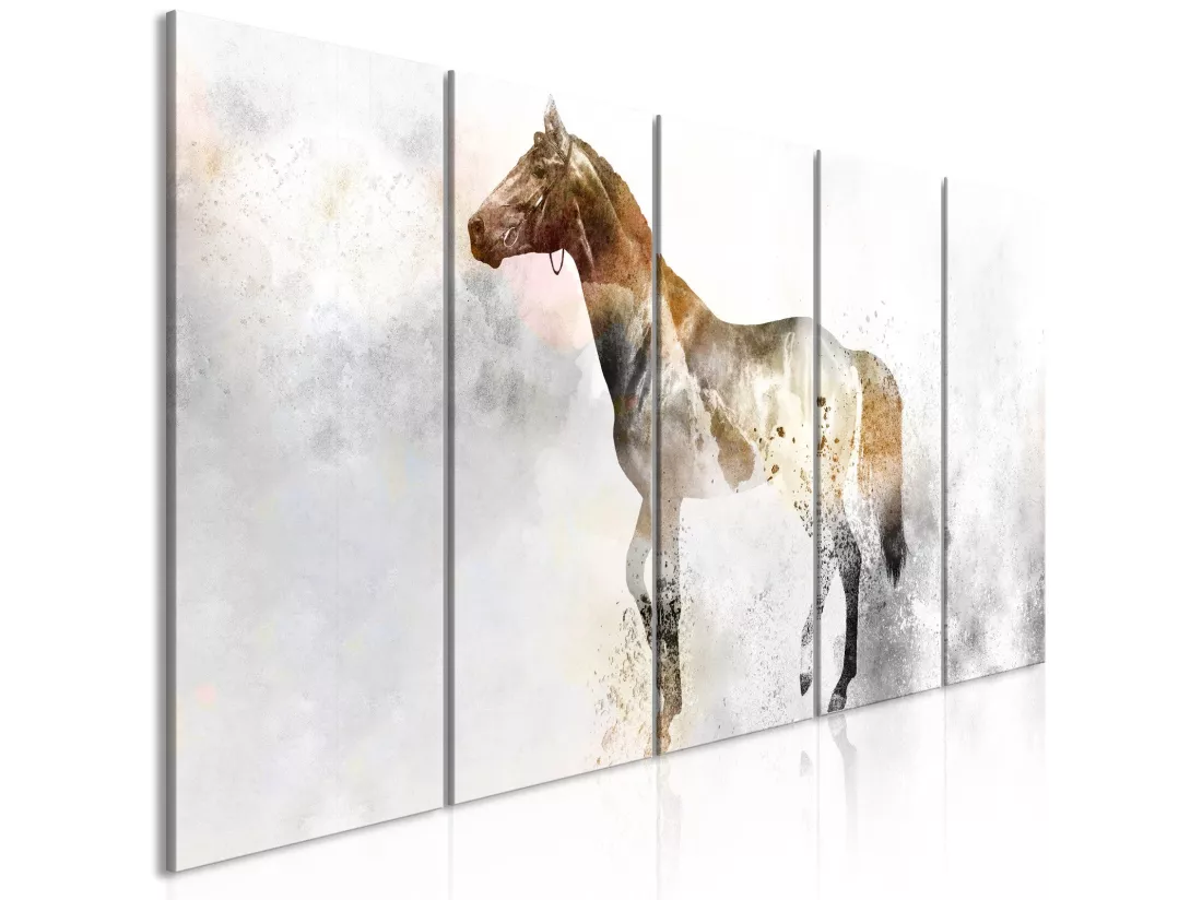 Tableau Fiery Steed (5 Parts) Étroit - 200 x 80 cm