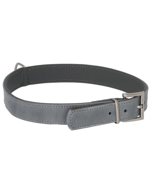 Adori Halsband Vetleder Gevoerd Grijs&Antraciet - Hondenhalsband