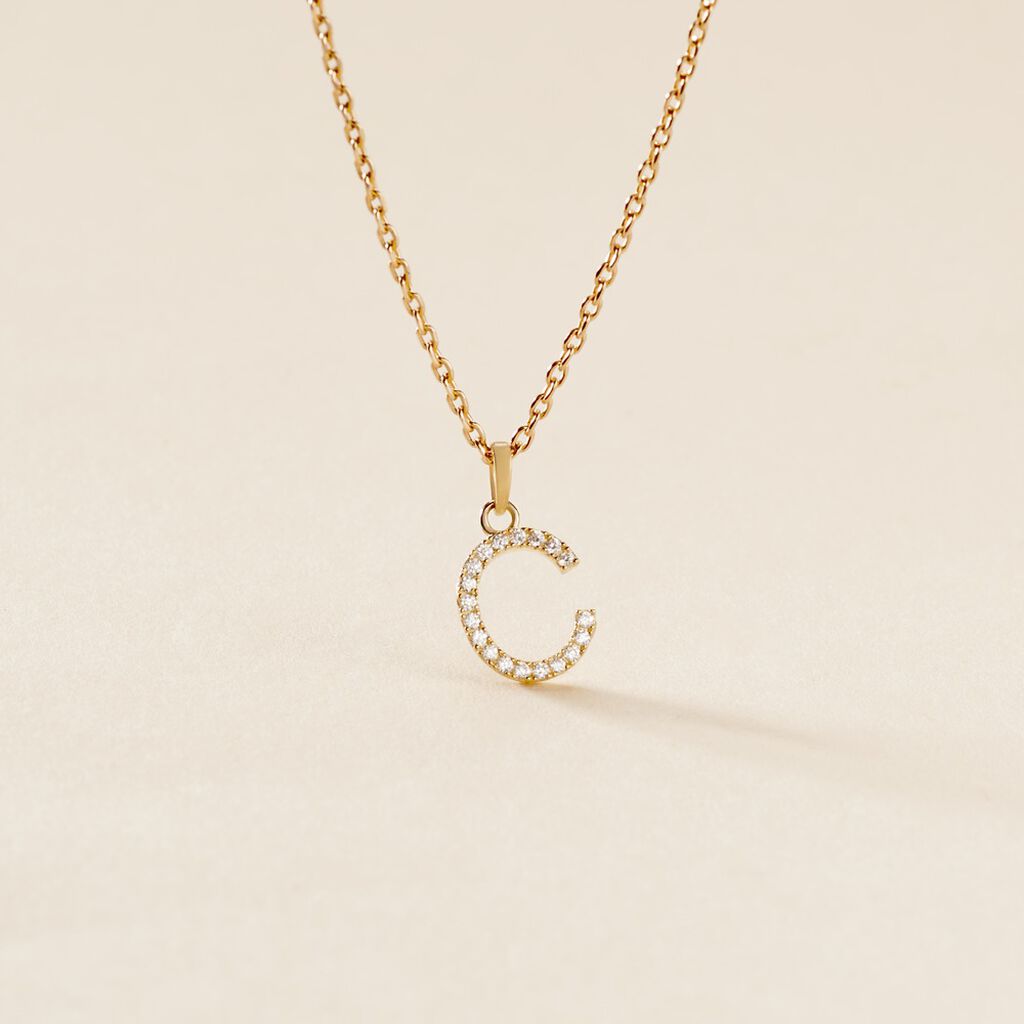 Pendentif Klementine Or Jaune Oxyde De Zirconium
