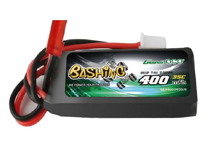 Gens ace RC-Akku LiPo 400 mAh 7.4 V 35C Bashing, JST RCY 2S LiPo Akku mit JST RCY Bec Stecker