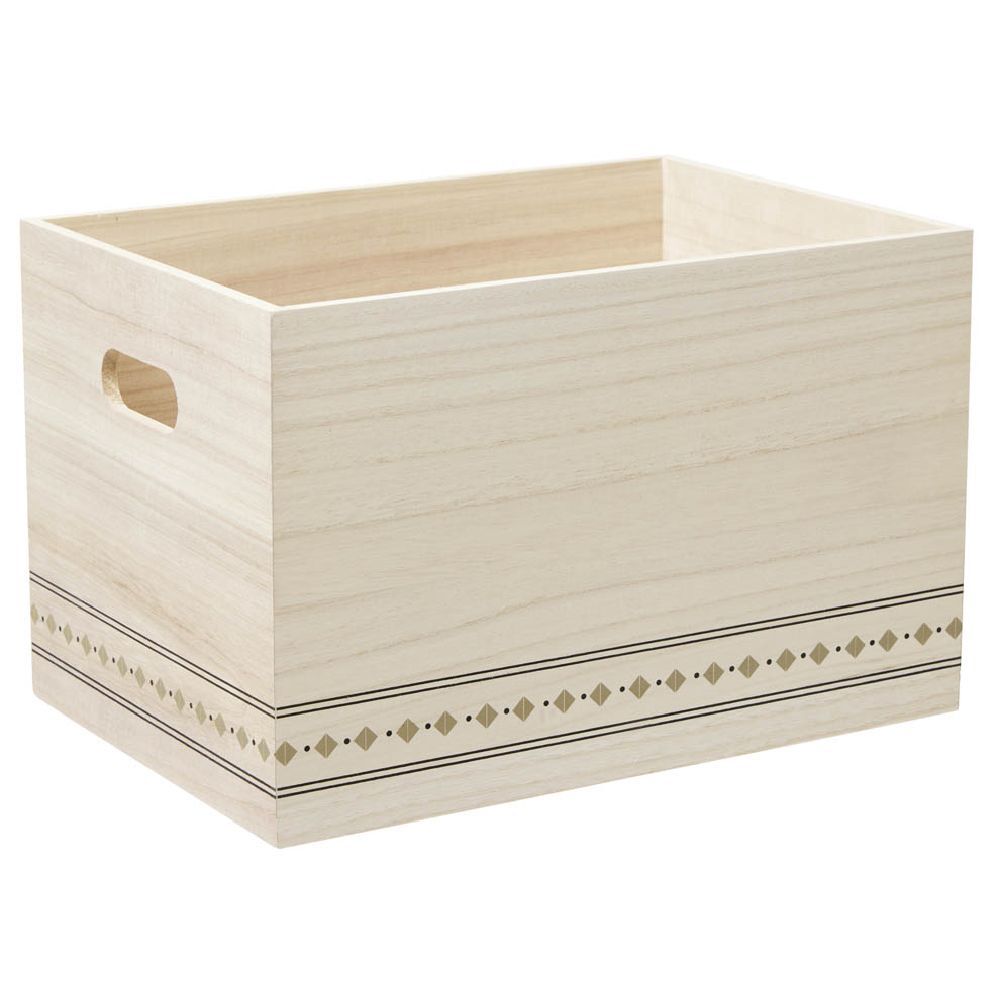 Caisse de rangement en bois L.38 x l.28 x H.33 cm