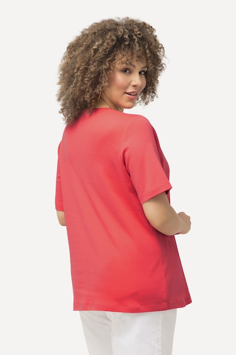 Shirt, doppellagige Vorderseite, Slim, Rundhals, Halbarm