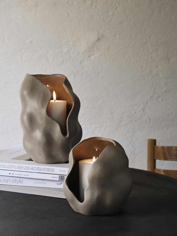 Broste Copenhagen Hekla kandelaar medium Dove Grey