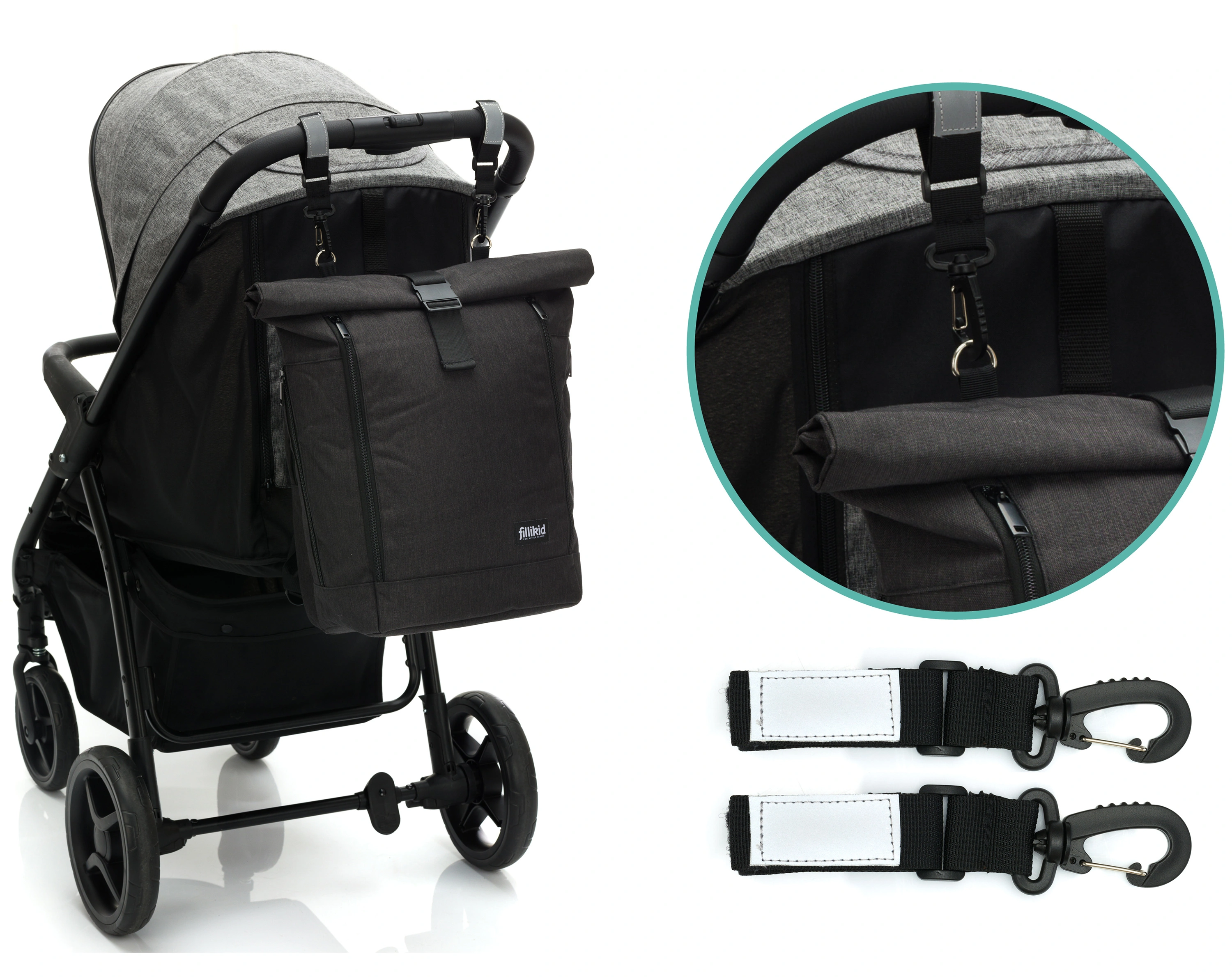Wickelrucksack DUBLIN in schwarz