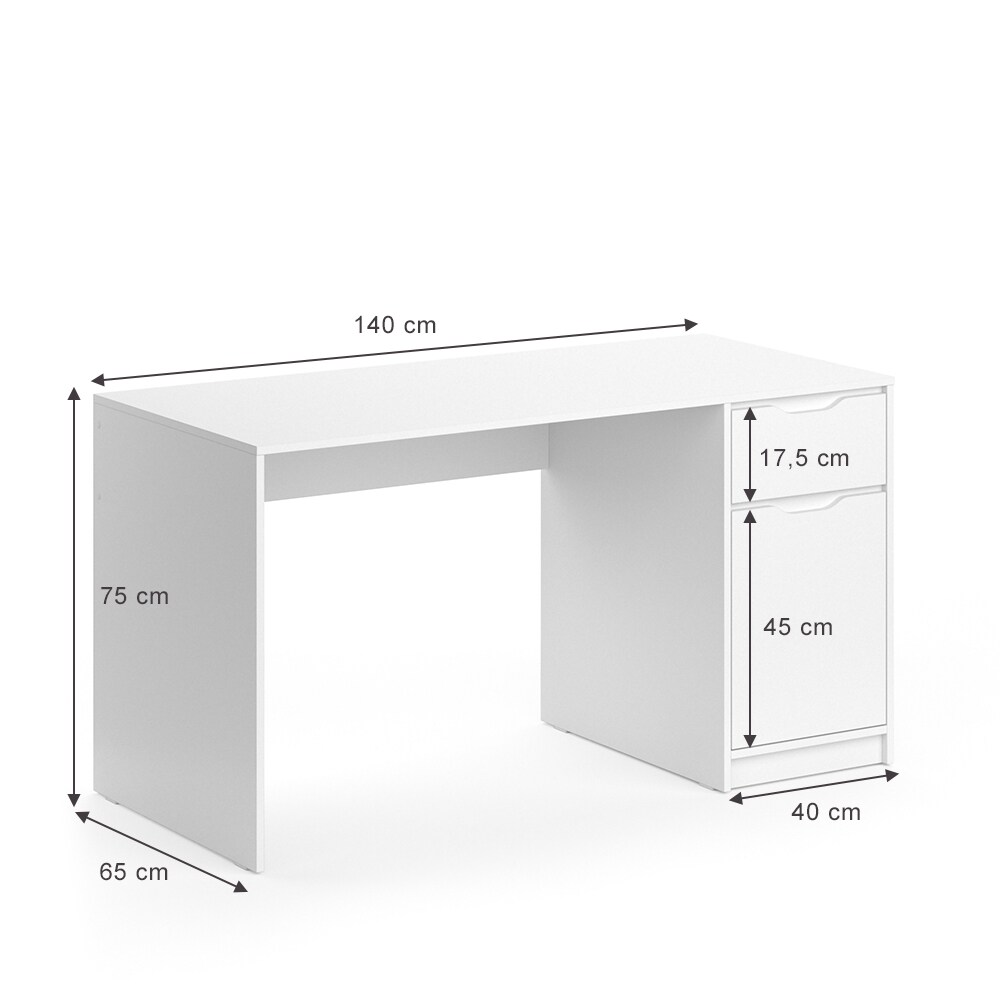 Vicco Schreibtisch Bürotisch Computertisch Ruben 140x65cm Arbeitstisch Büromöbel